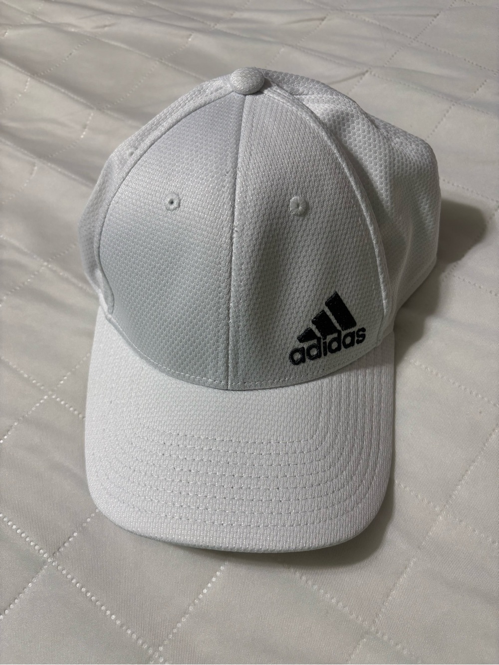 adidas White Performance Baseball Cap with Black Logo